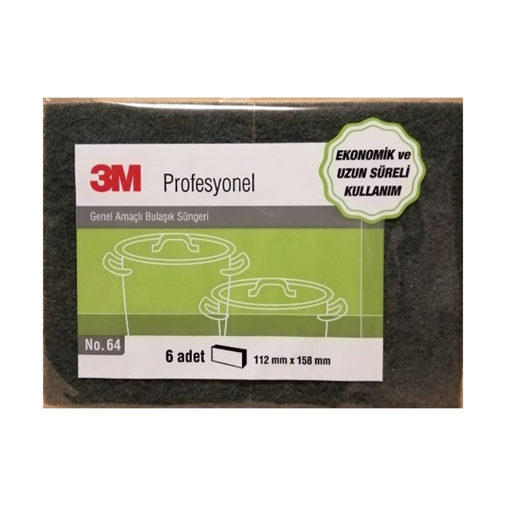 Ürün Adı: 3M Scotch Brite 64 Profesyonel Genel Amaçlı Bulaşık Süngeri Ürün Modeli: 3M Scotch Brite 64 Profesyonel genel amaçlı bulaşık süngeri Ürün Açıklaması 3M scotch brite 64 profesyonel genel amaçlı bulaşık süngeri, tencere ve tavaların günlük temizliğinin yanı sıra mutfak tezgahı, masa, sıra, duvar vs gibi yerler ile mutfak ekipmanlarının silinmesi için de kullanılabilir. 3m scotch brite 64 genel amaçlı bulaşık süngeri, çizmeden temizleyen ekonomik bir temizlik ürünüdür. Sarı ve yeşil renklerden oluşan scotch brite 64'ün yeşil fiberli kısmı ovma işlemleri için, sarı renkli süngeri ise silme işlemleri için kullanılmaktadır. Ürün Özellikleri 6'lı paket yeşil ve sarı renk çizmez Kullanım Alanları tencere tava temizlikleri tezgah, masa, duvar temizlikleri mutfak malzemeleri temizlikleri genel amaçlı temizlikler